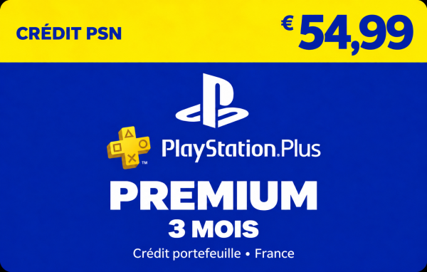 PlayStation Plus Premium - 3 mois (Crédit PSN)