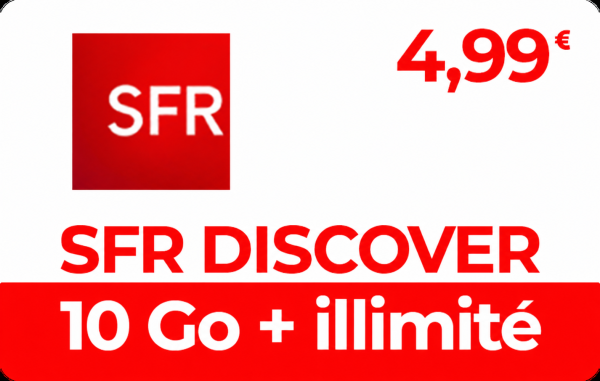 SFR Discover 4,99 € – 10 Go + illimité