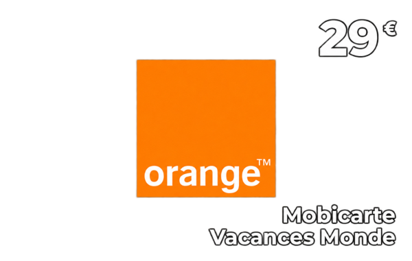 Orange e-recharge Mobicarte Vacances Monde 29 €
