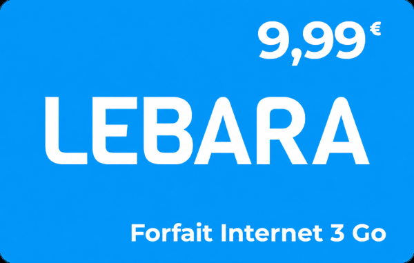 Lebara Mobile Forfait Internet 3 Go 9,99 €