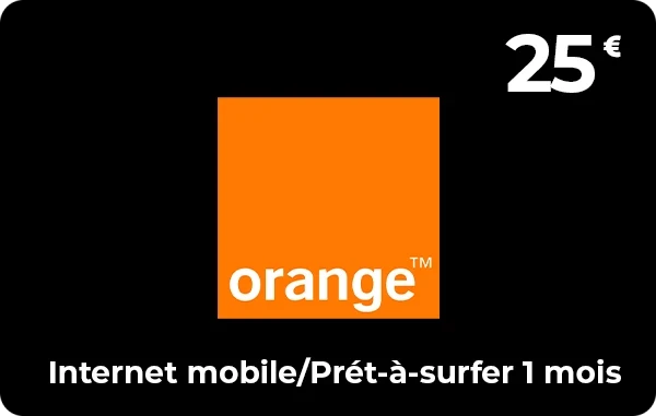 Orange e-recharge Internet mobile/Prêt-à-surfer 1 mois 25 €
