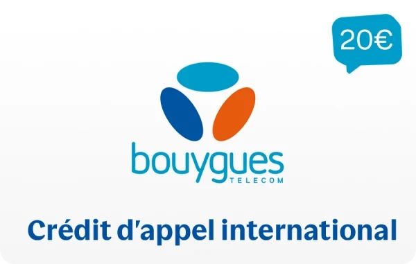 Bouygues Telecom crédit d'appel 20 € international