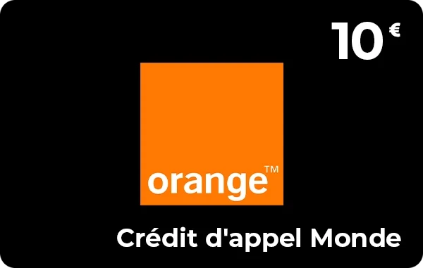 Orange crédit d'appel e-recharge 10 € Monde