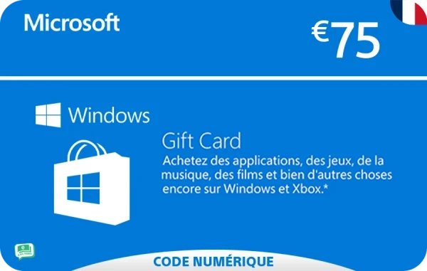 Microsoft Carte Cadeau 75 €