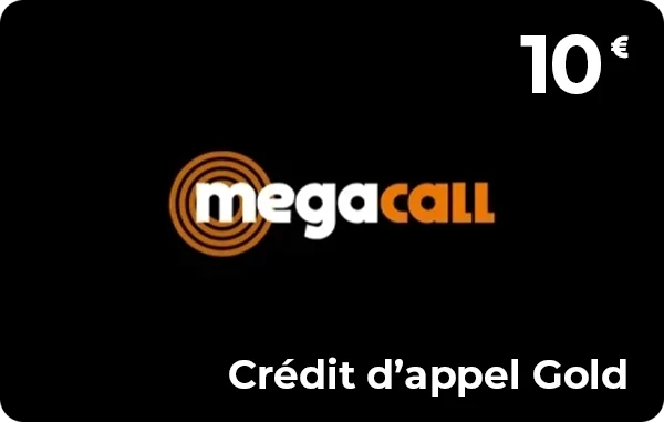Megacall Gold crédit d'appel 10 € (2€ offerts)