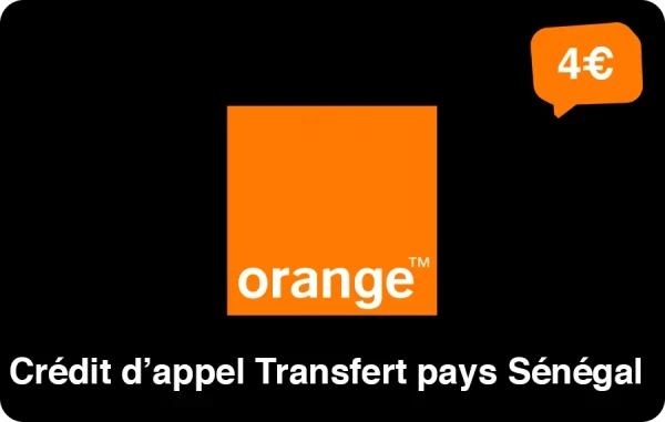 Orange Recharge Transfert pays Sénégal 4 €