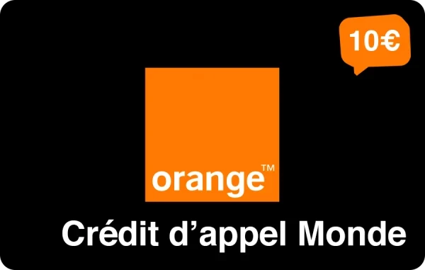 Orange crédit d'appel e-recharge 10 € Monde
