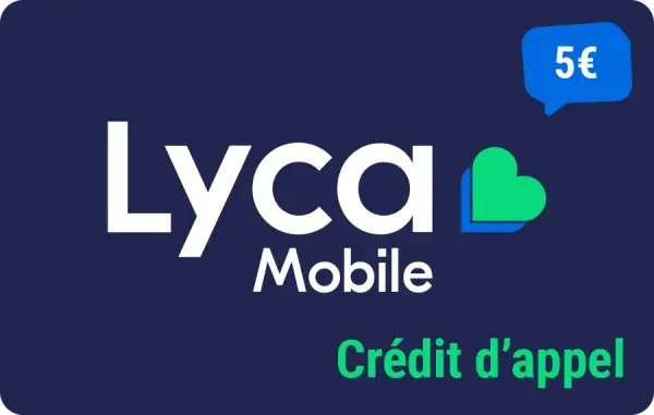 Lycamobile crédit d'appel 5 €