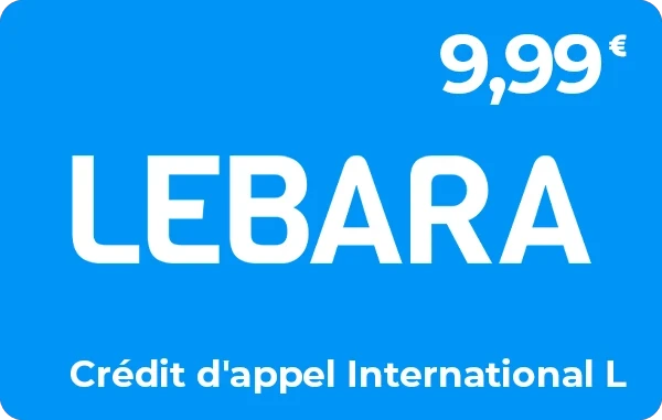 Lebara International crédit d'appel L 9,99 €