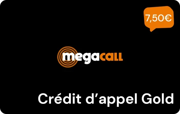 Megacall Gold crédit d'appel 7,50 €