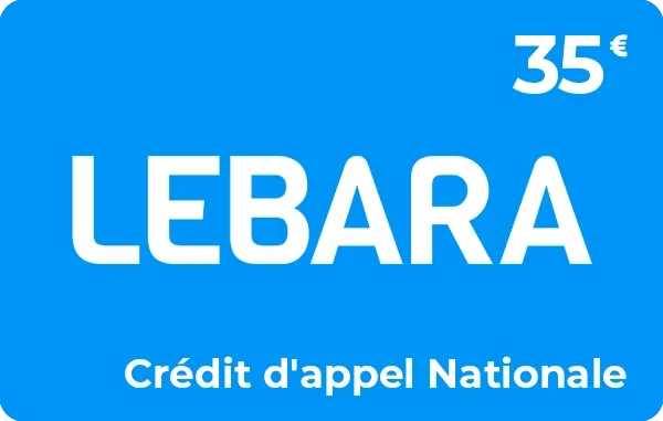 Lebara Nationale crédit d'appel 35 € + 35 € offerts