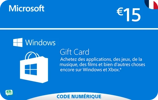 Microsoft Carte Cadeau 15 €