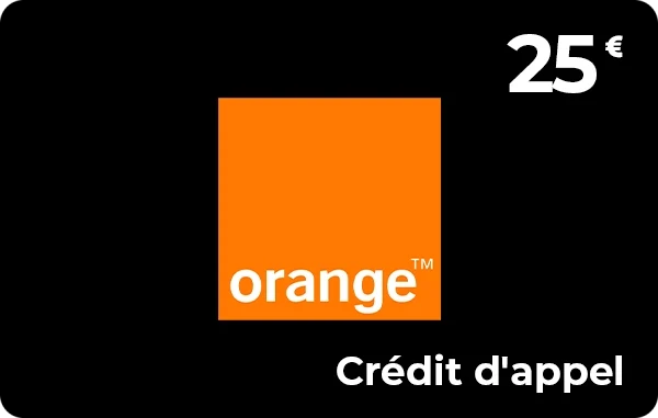 Orange crédit d'appel e-recharge 25 + 8 €