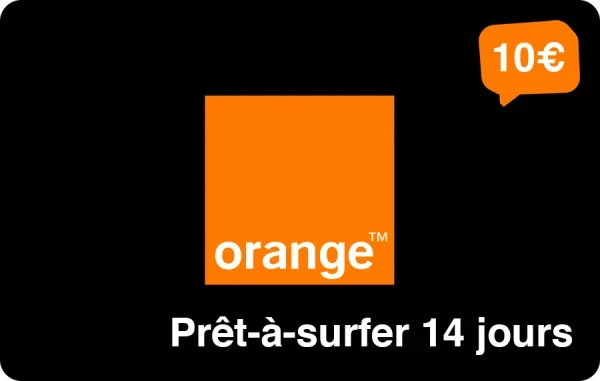Orange e-recharge Prêt-à-surfer 14 jours 10 €