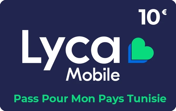 Lycamobile Pass Pour Mon Pays Tunisie 10 €