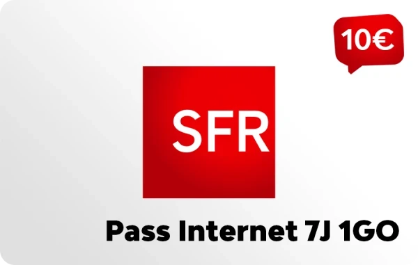 SFR Pass Internet 7J 1GO 10 €