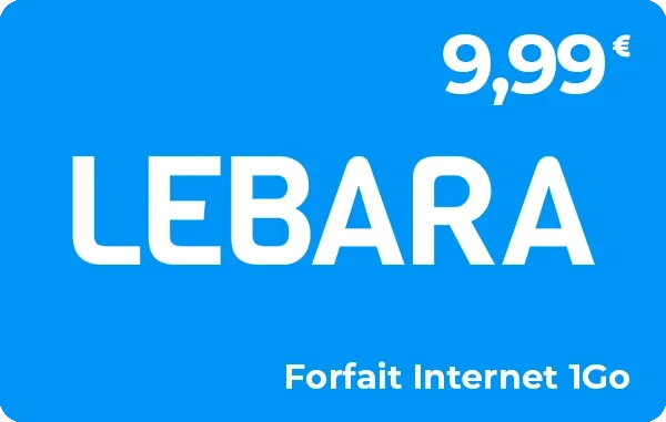 Lebara Mobile Forfait Internet 1Go 9,99 €