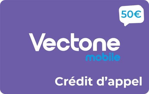 Vectone Mobile crédit d'appel 50 €