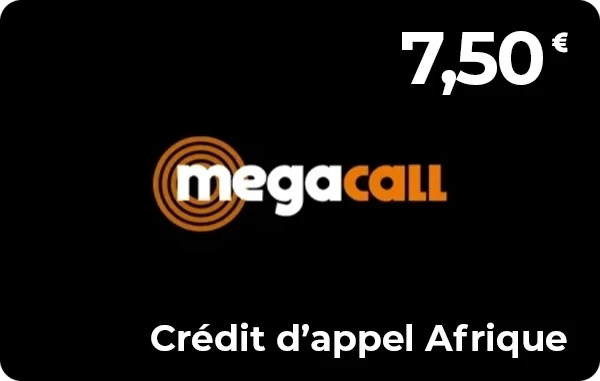 Megacall Afrique crédit d'appel 7,50 €