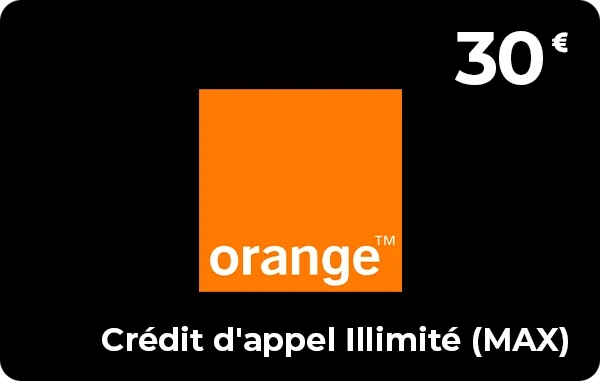 Orange crédit d'appel e-recharge 30 € illimité (Max)