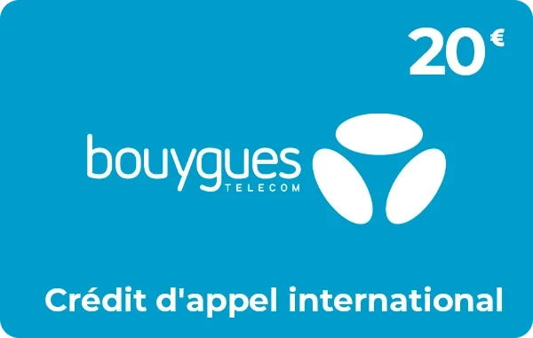 Bouygues Telecom crédit d'appel 20 € international