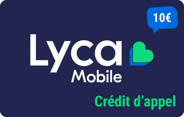 Lycamobile crédit d'appel 10 €